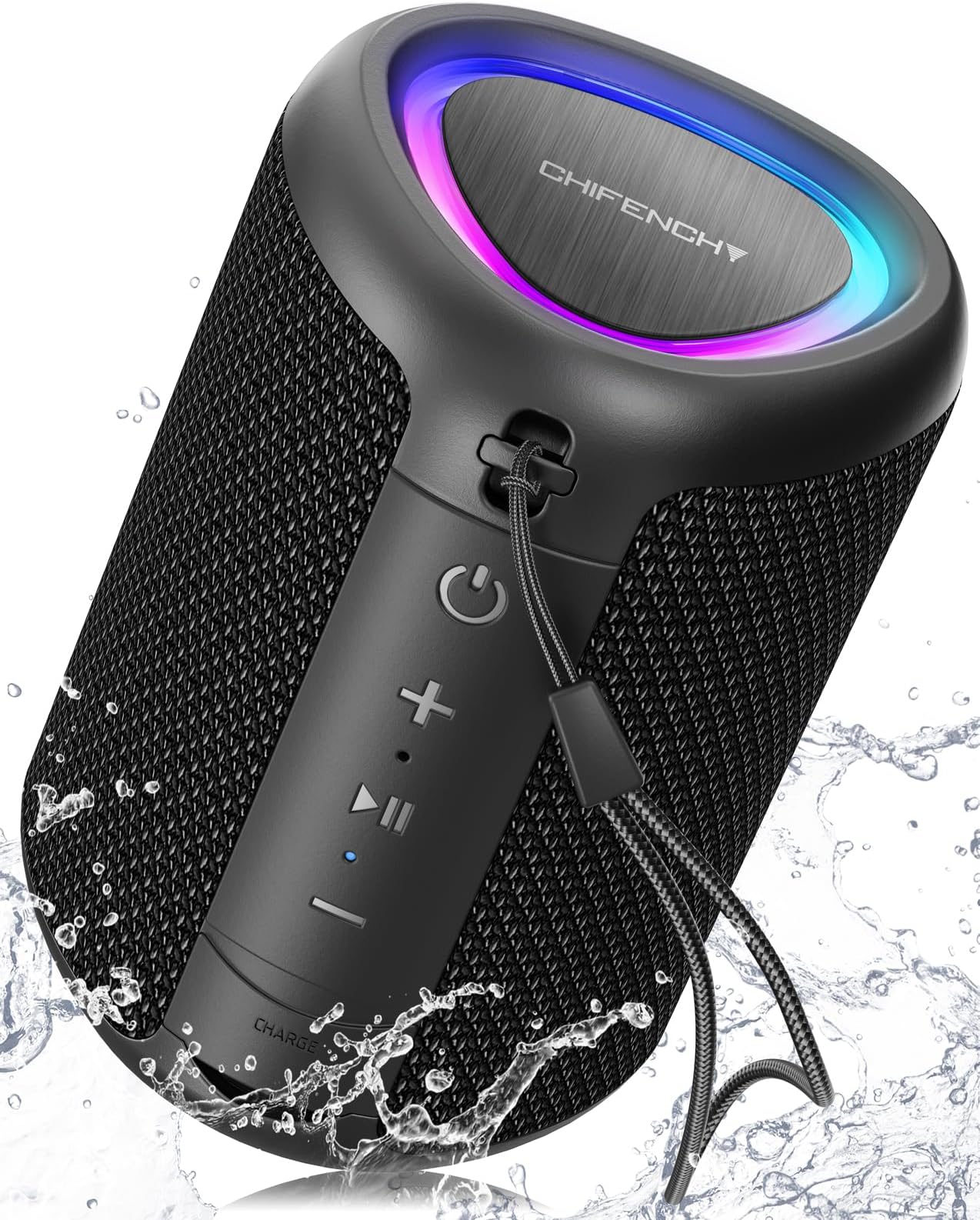 Portable Bluetooth Speaker with Lights, Powerful Crystal