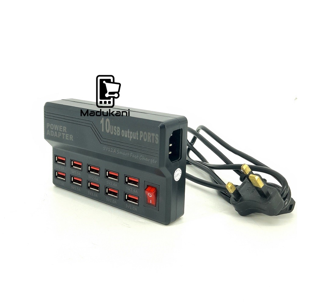 10 USB Ports Mobile Fast Charger Station Power Adapter