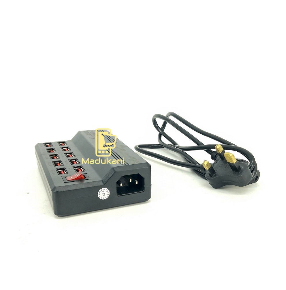 10 USB Ports Mobile Fast Charger Station Power Adapter