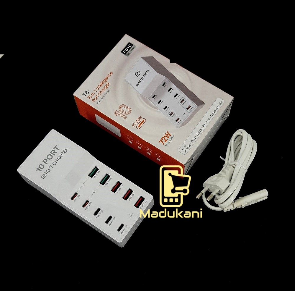 10 USB Ports Mobile Fast Charger Station Power Adapter