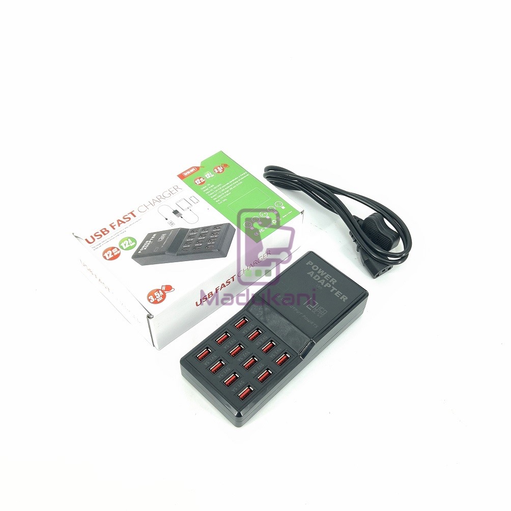 12 USB Ports Mobile Fast Charger Station Power Adapter