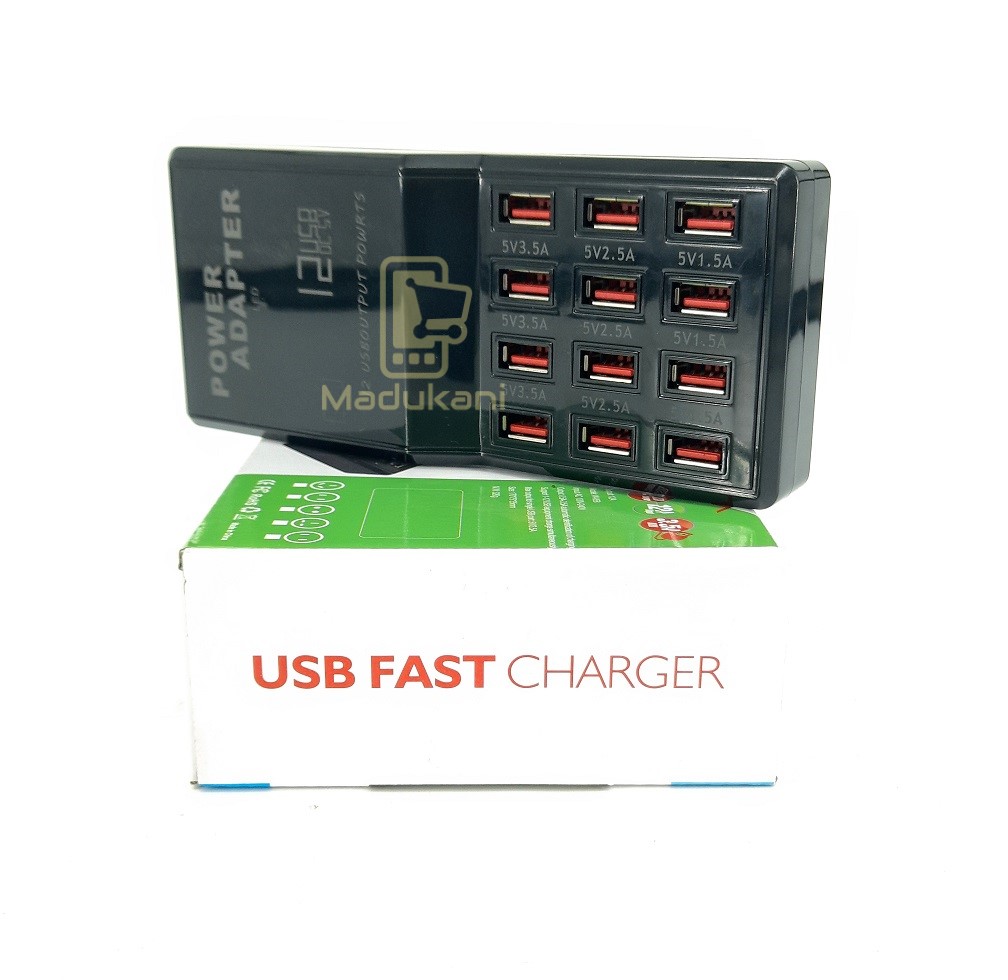 12 USB Ports Mobile Fast Charger Station Power Adapter