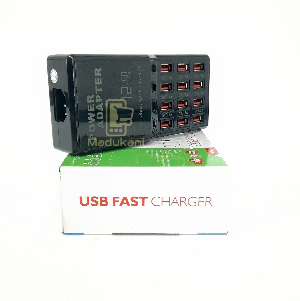 12 USB Ports Mobile Fast Charger Station Power Adapter