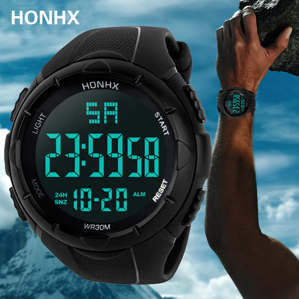 Luxury Sports Watch Men Analog Digital Military Silicone Spo