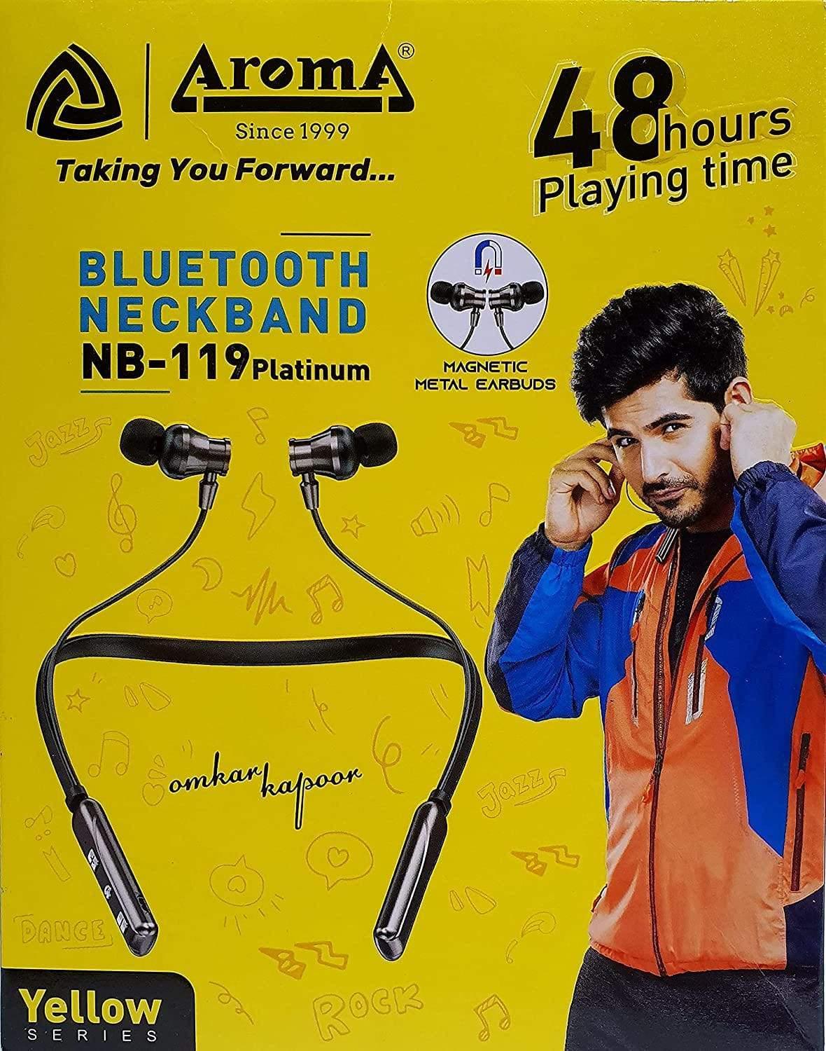 Aroma NB-119 Platinum Yellow Series Bluetooth Neckband Headp