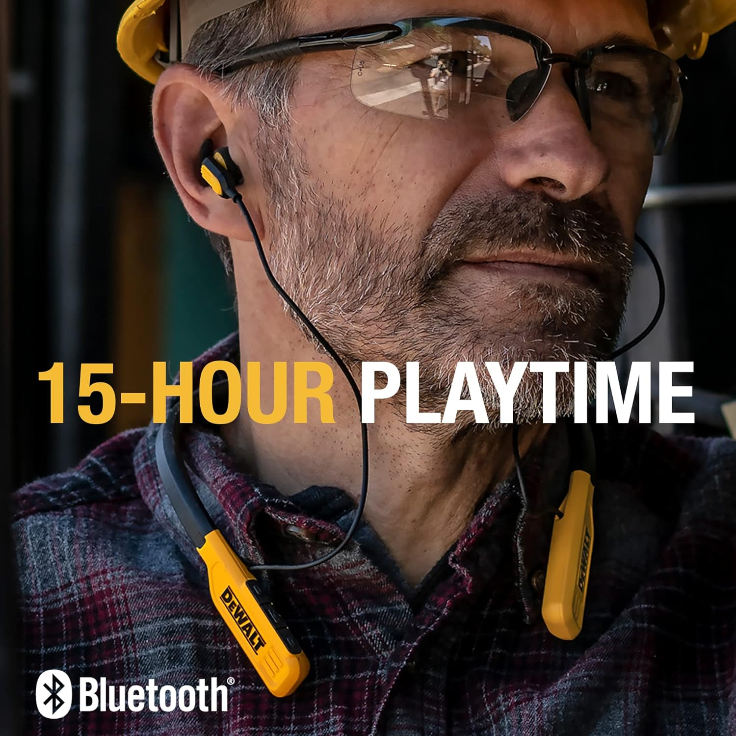DEWALT Wireless Bluetooth Neckband Headphones Neckband Earph