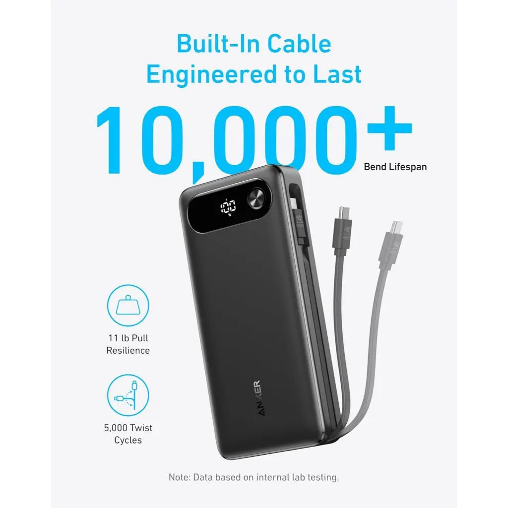 Anker Anker Power Bank 20000mAh 87W with Built-in USB-C Cable