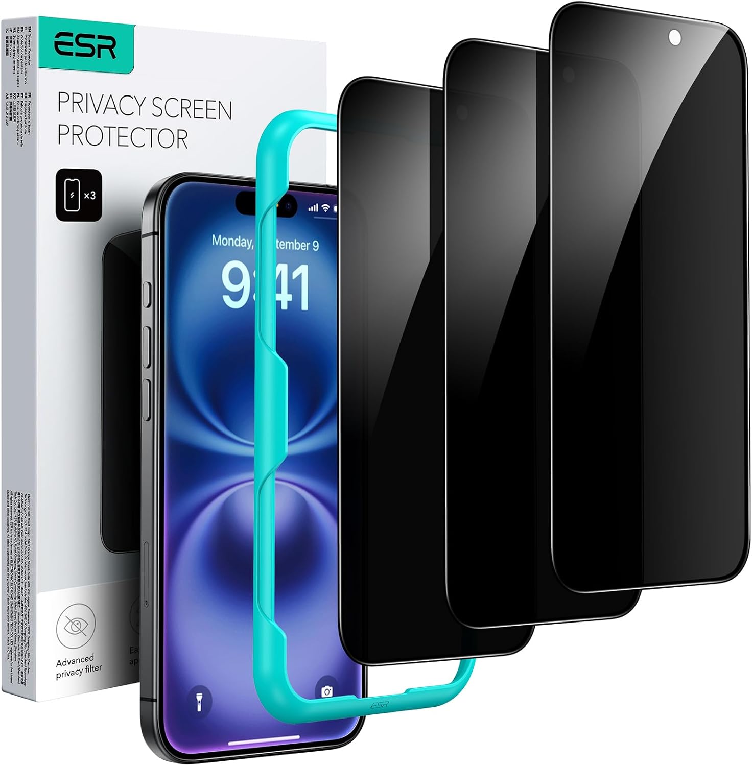 ESR 3 Pack for iPhone 16 / iPhone 15 Privacy Screen