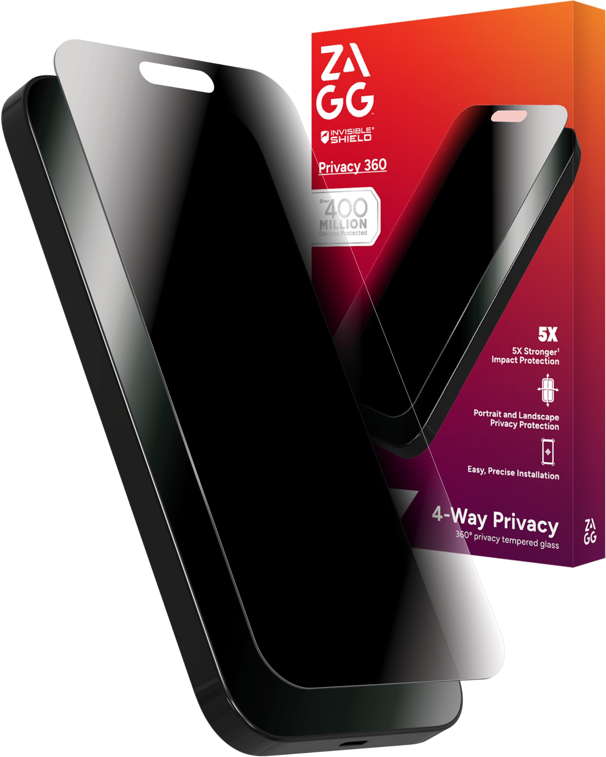 ZAGG Glass Elite Privacy 360 Screen Protector for iPhone 16